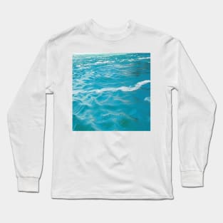 Living Waters in light blue ocean waves and ripples Long Sleeve T-Shirt